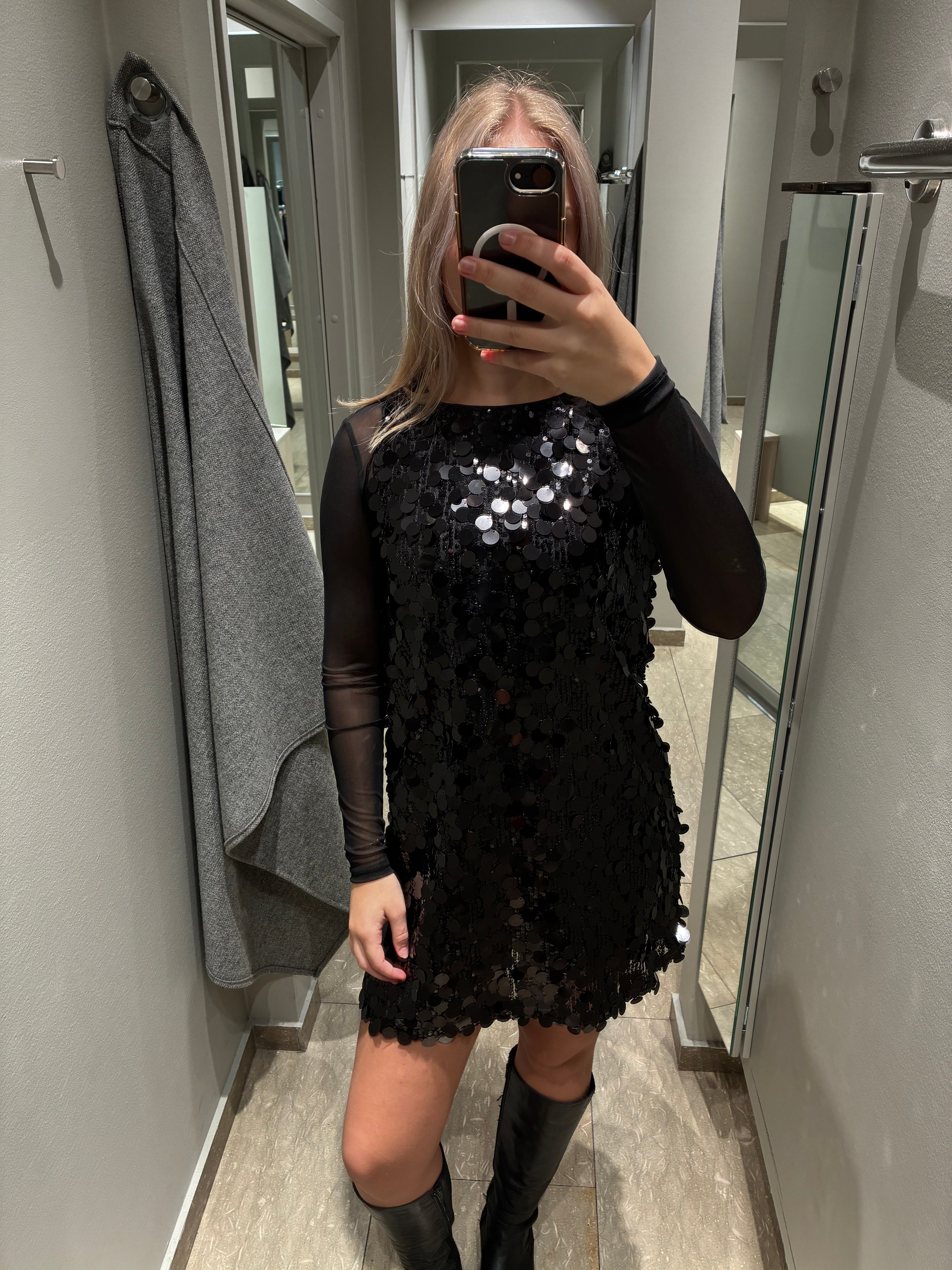 PCMALOU Short Dress - Black